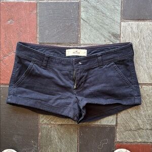 Hollister Low Rise Navy Shorts
